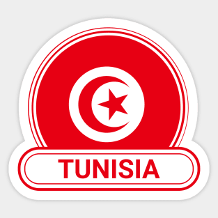 Tunisia Country Badge - Tunisia Flag Sticker